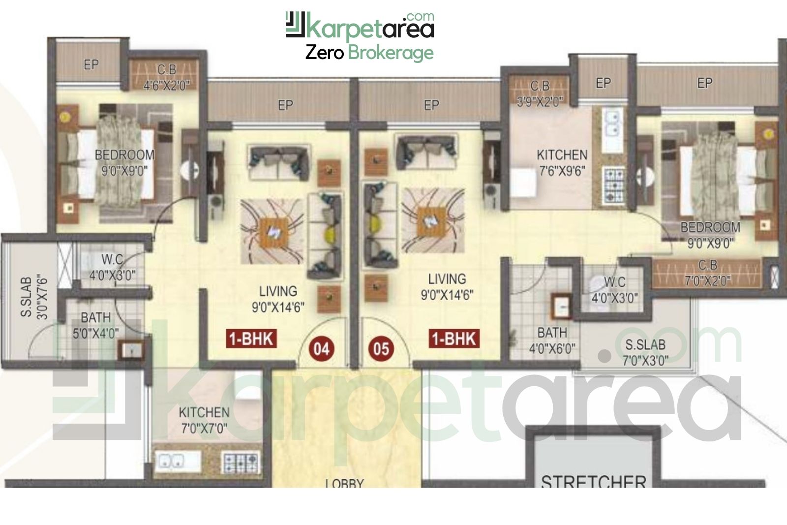 1 BHK Layout at Heaven's Palace in Mumbra, Thane 400612
