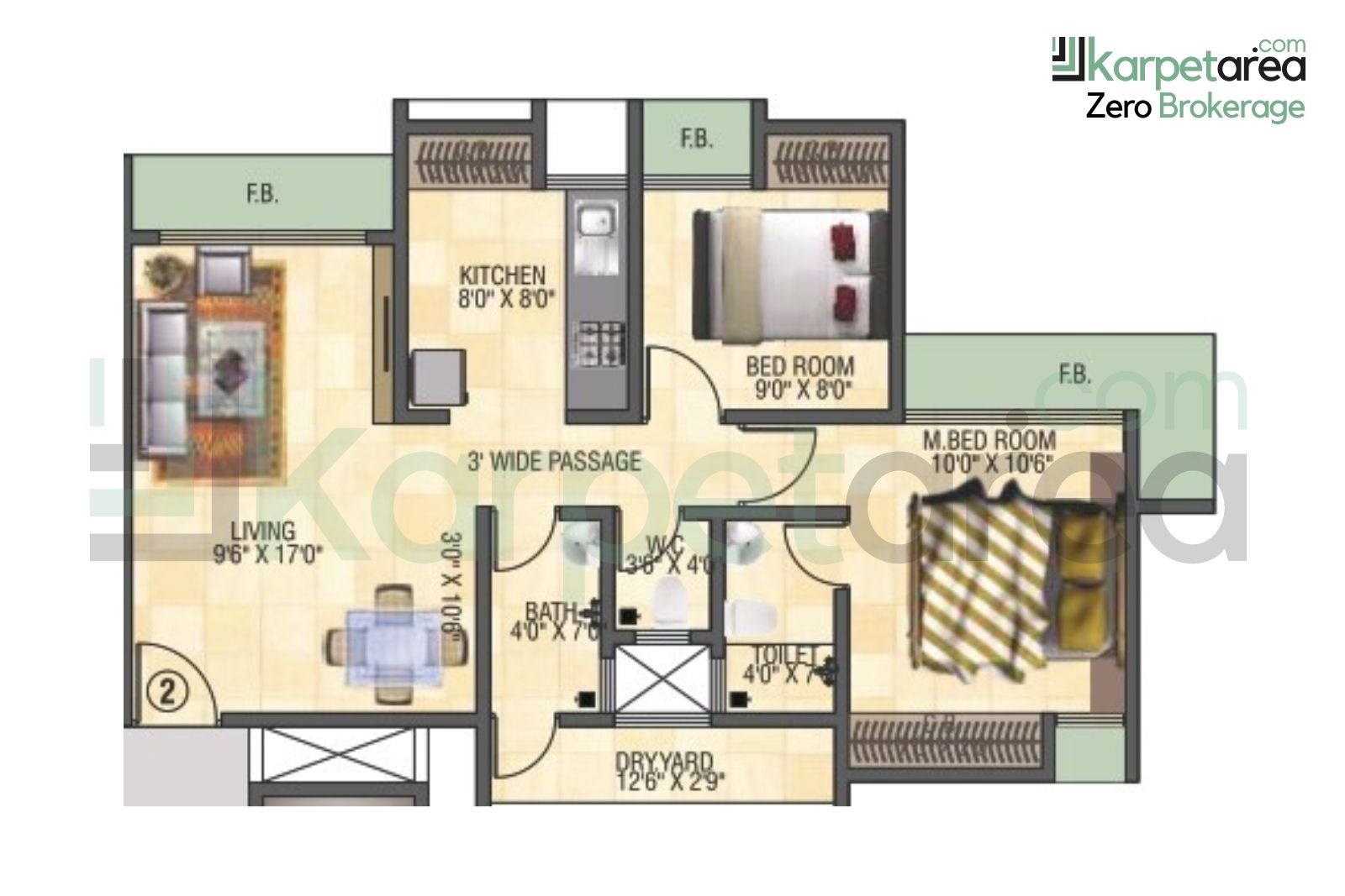 2 BHK Apartments Layout at Vista Valley near Sukoon Heights in Kausa, Mumbra, Thane 400612