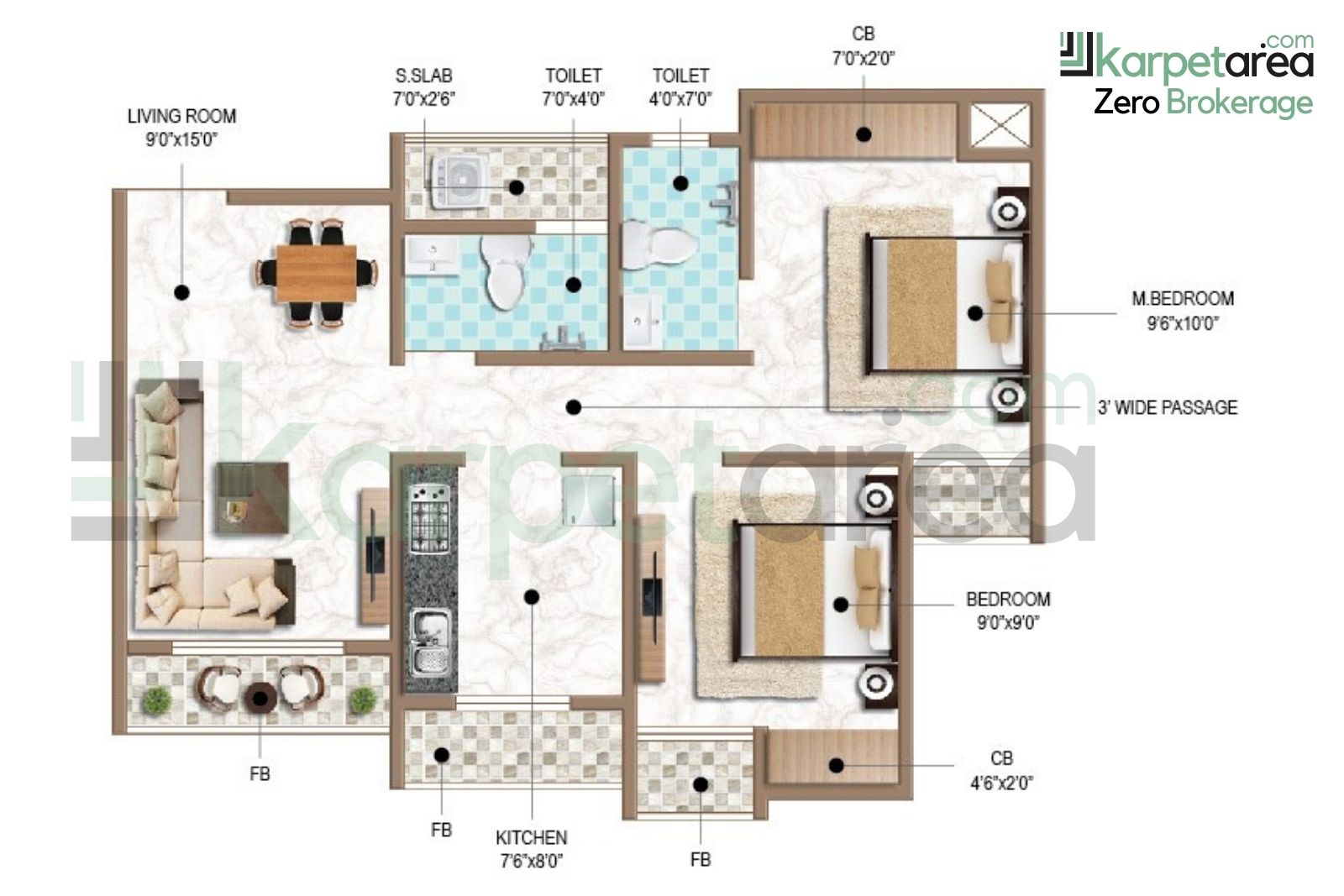 2 BHK Layout at Central Heights in Mumbra, Thane 400612